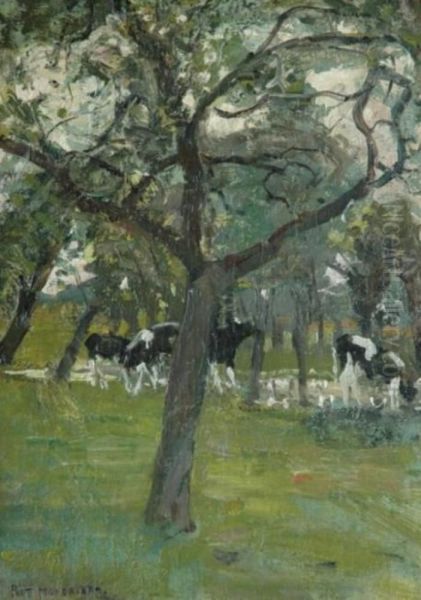 Trees And Cows Along A Stream - view 1