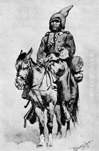 A Cheyenne Scout in winter Rig by Frederic Remington