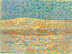 Pointillist Dune Study, Crest At Left by Piet Mondrian