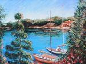 Paesaggio Lacustre Con Barche by Claude Oscar Monet