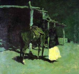Waiting in the Moonlight by Frederic Remington