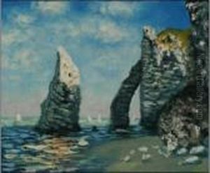 The Cliffs At Etretat by Claude Oscar Monet