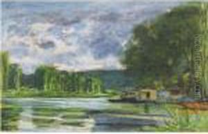 Paysage, Bord De La Seine, Pres De Jeufosse (eure) by Claude Oscar Monet