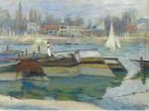 Peniches A Asnieres by Claude Oscar Monet