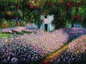 Artist's Garden At Giverny by Claude Oscar Monet