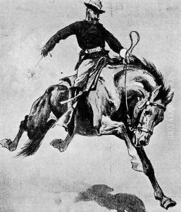 Training Army Horses to Stand Fire 2 by Frederic Remington