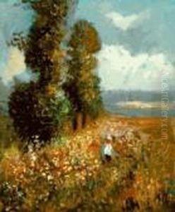 Field With Poplars by Claude Oscar Monet