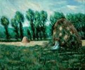 Haystacks, Evening Effect by Claude Oscar Monet