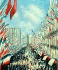 La Rue Montorgueil, Paris, Festival Of June 30 1878 by Claude Oscar Monet
