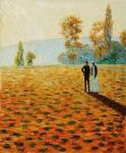 Landscape With Figures, Giverny by Claude Oscar Monet