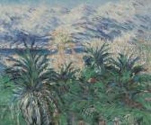 Palm Trees At Bordighera by Claude Oscar Monet