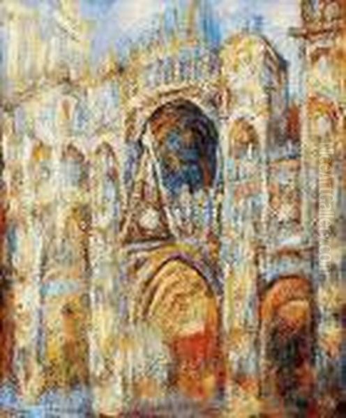 The Cathedral In Rouen, The Portal, Harmony In Blue - view 1