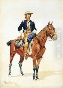 Lieutenant S. C. Robertson, Chief of the Crow Scouts by Frederic Remington