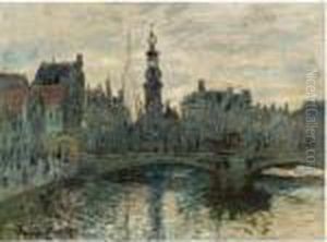 Le Binnen-amstel, Amsterdam by Claude Oscar Monet