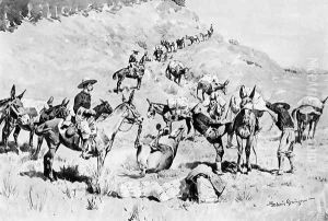 A Government Pack Train by Frederic Remington