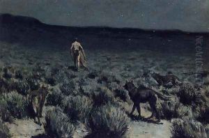 The Wolves Sniffed Along on the Trail, but Came No Closer by Frederic Remington