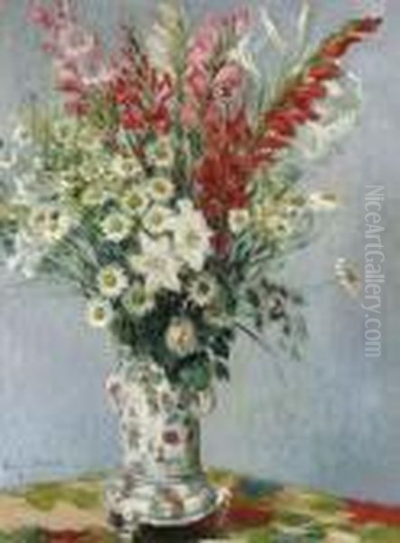 Bouquet De Glaieuls, Lis Et Marguerites - view 1