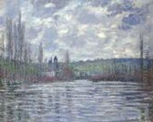 La Seine En Crue A Vetheuil by Claude Oscar Monet