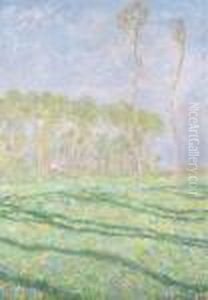 Paysage De Printemps A Giverny by Claude Oscar Monet