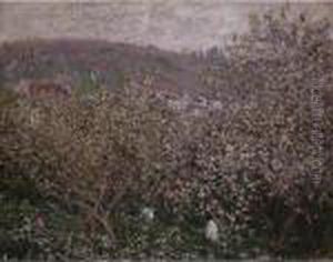 Vetheuil, Les Pruniers En Fleurs by Claude Oscar Monet