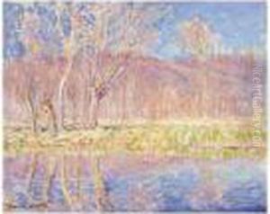 Arbres Au Bord De L'eau. Printemps A Giverny
