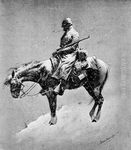 The American Tommy Atkins in a Montana Blizzard by Frederic Remington