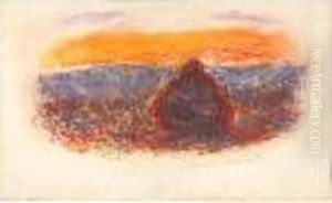 Meule, Soleil Couchant by Claude Oscar Monet
