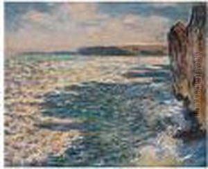 Vagues Et Rochers A Pourville by Claude Oscar Monet
