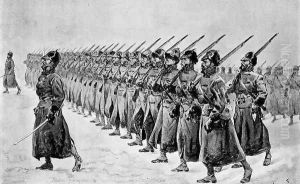 Miles's Army at Pine Ridge-The Infantry by Frederic Remington