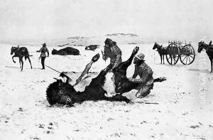 Taking the Robe by Frederic Remington