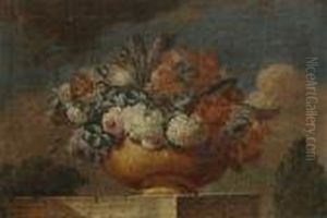Still Life Of Flowers On A Ledge Still Life Of Flowers On A Ledge