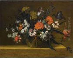 Natura Morta Con Cestino Di Fiori Natura Morta Con Cestino Di Fiori
