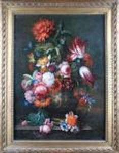 Vase De Fleurs Sur Un Entablement by Jean-Baptiste Monnoyer