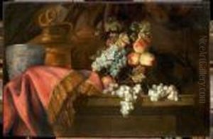 Nature Morte Aux Raisins Avec Un
Vase En Bronze Cisele Et Dored'apres Un Dessin De Polydore by Jean-Baptiste Monnoyer