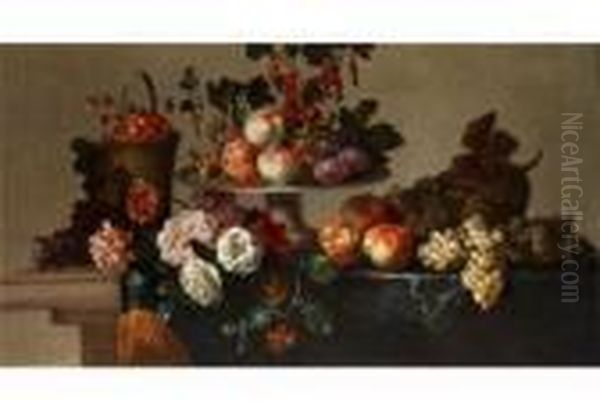 Stilleben Mit Blumen Und Fruchten - view 1