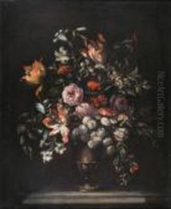 Still Lives Of Flowers In Silver Urns Still Lives Of Flowers In Silver Urns