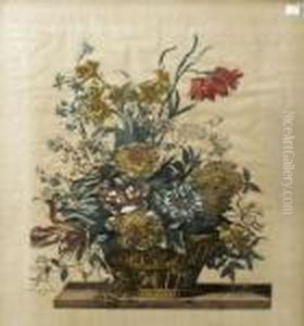 A Vase Of Flowers On A Ledge - A Vase Of Flowers On A Ledge -