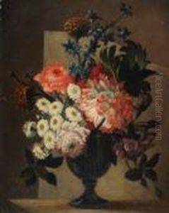 Vase De Fleurs Sur Un Entablement by Jean-Baptiste Monnoyer