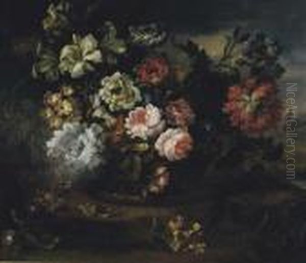 Still Life Of Flowers In A Basket - view 1