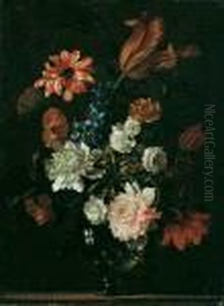 Zugeschrieben Blumenstilleben. Ol Auf Leinwand . H 44,5; B 33 Cm - view 1