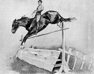Five-Foot Hurdle Bareback by Frederic Remington