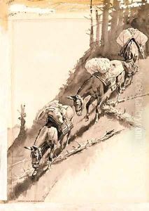 Picking a Way Down by Frederic Remington