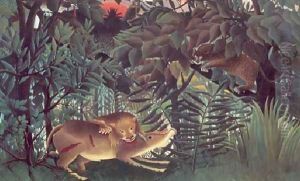 The Hungry Lion Throws Itself On The Antelope 1905 by Henri Julien Rousseau