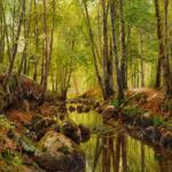 A Stream In The Woods At Springtime - view 1