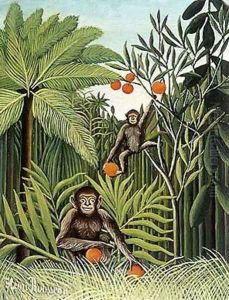 Two Monkeys in the Jungle by Henri Julien Rousseau