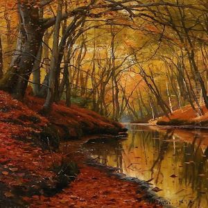 Serpentine Stream In An Autumn Forest