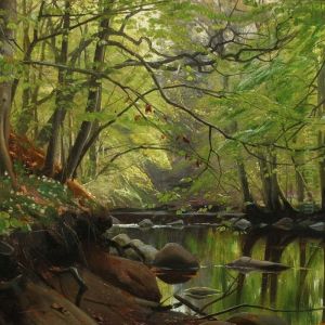 Forest Scenery At Springtime, Presumably At Moesgaard, Aarhus.