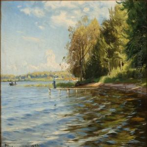 Summer Day At Esrum Lake Near Nodebo