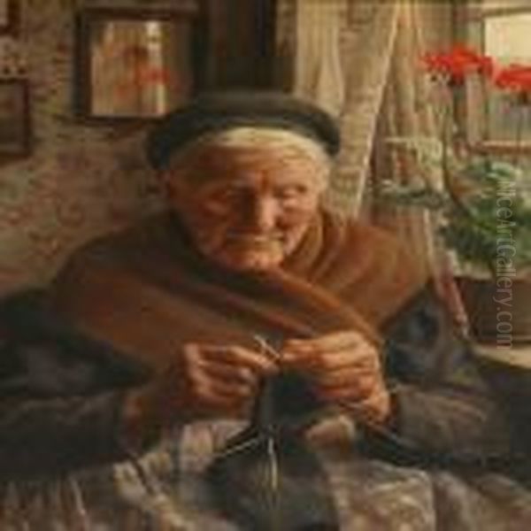 An Old Woman At The Window - view 1