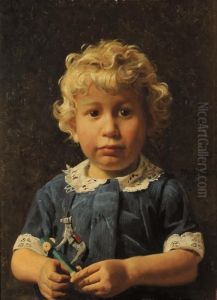 Monsted Ritratto Di Bambino by Peder Mork Monsted